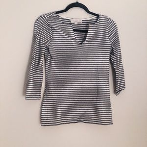 Loft Striped V Neck top